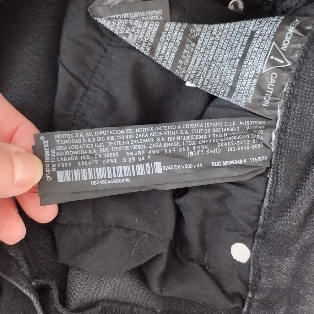Zara Black Flared Denim Jeans Size 12 - Picture 6 of 11